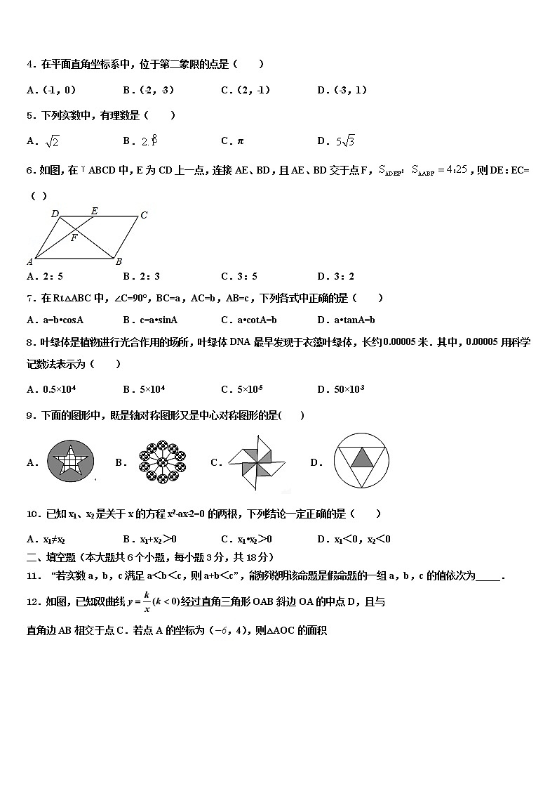 2022年安徽省阜阳市太和县中考数学全真模拟试题含解析02
