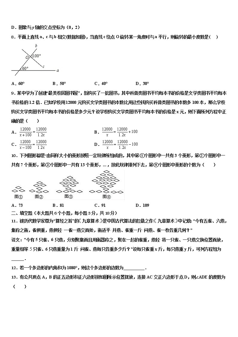 2022年安徽省当涂县重点达标名校中考数学四模试卷含解析02