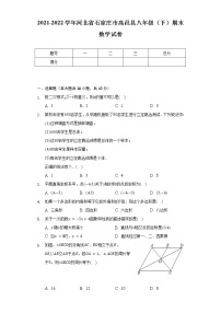 2021-2022学年河北省石家庄市高邑县八年级（下）期末数学试卷（含解析）