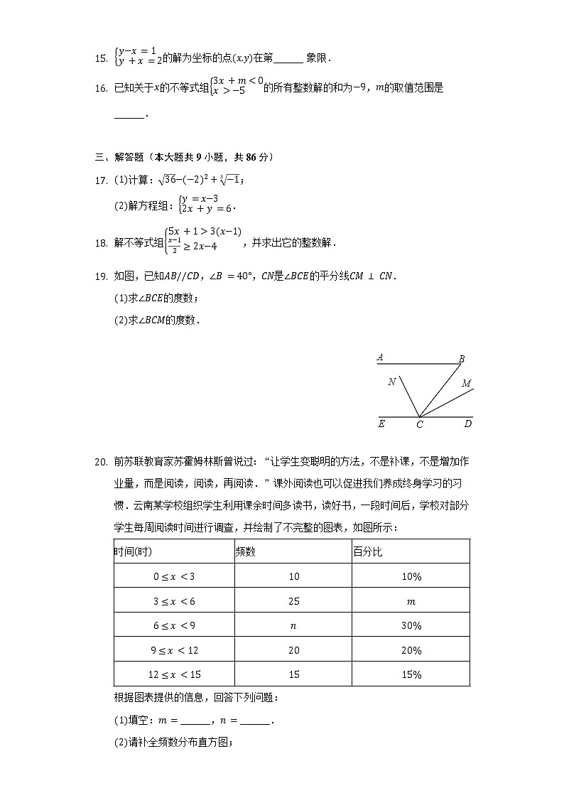 2021-2022学年福建省福州市平潭一中七年级（下）期末数学试卷（含解析）第3页