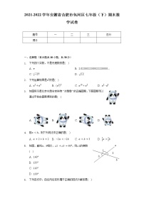 2021-2022学年安徽省合肥市包河区七年级（下）期末数学试卷（含解析）