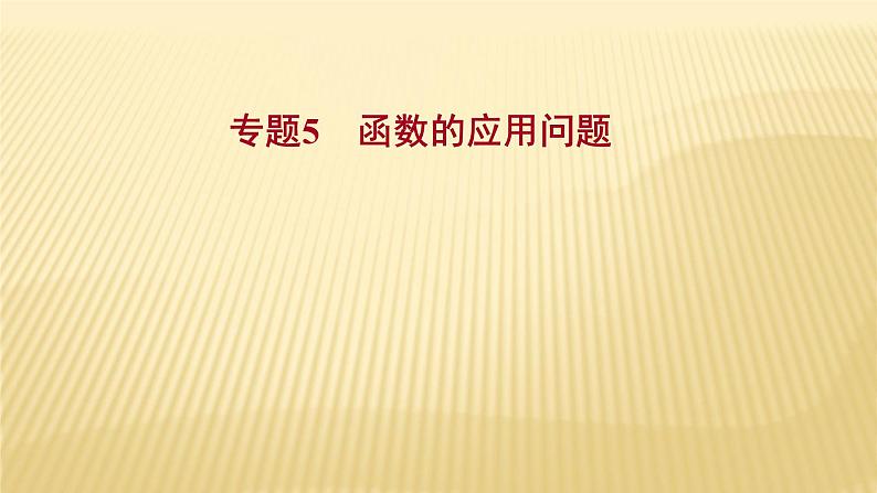 2022年浙江省中考数学复习课件：专题5　函数的应用问题01