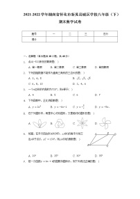 2021-2022学年湖南省怀化市新晃县城区学校八年级（下）期末数学试卷（含解析）