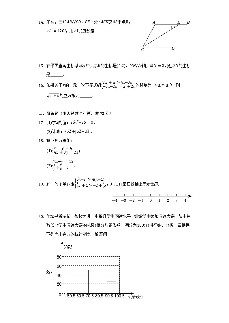 2021-2022学年广东省广州市越秀区七年级（下）期末数学试卷（含解析）03