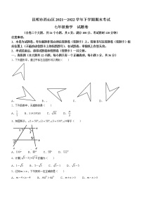 云南省昆明市西山区2021-2022学年七年级下学期期末数学试题(word版含答案)