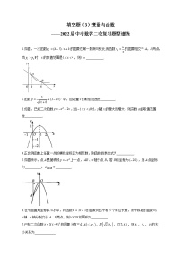 填空题（3）变量与函数——2022届中考数学二轮复习题型速练(含答案)