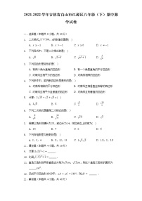 2021-2022学年吉林省白山市江源区八年级（下）期中数学试卷（含解析）