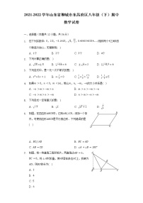 2021-2022学年山东省聊城市东昌府区八年级（下）期中数学试卷（含解析)