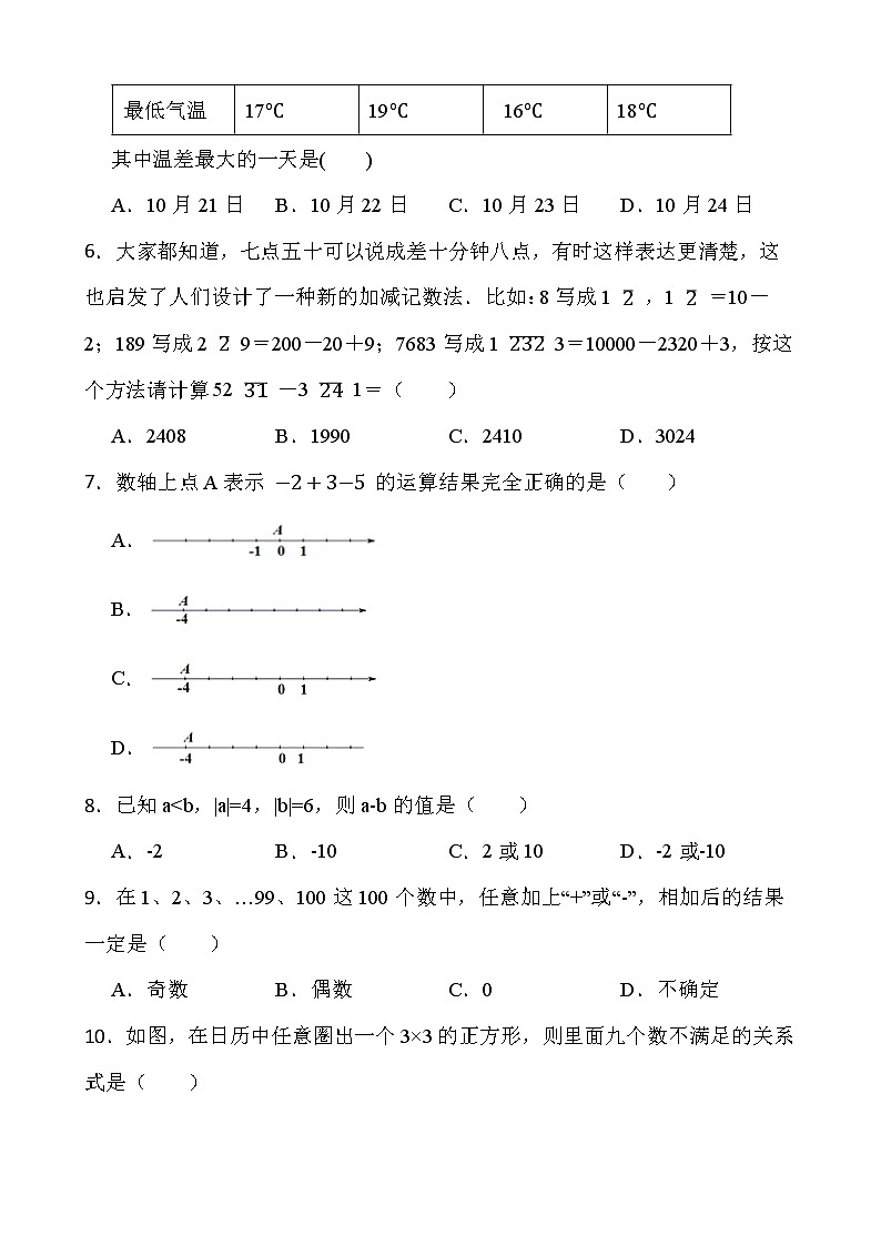 【新课时卷】最新2022-2023年人教版七年级数学上册《1.3.2有理数的减法》课时巩固试卷【可修改】【含解析】第2页