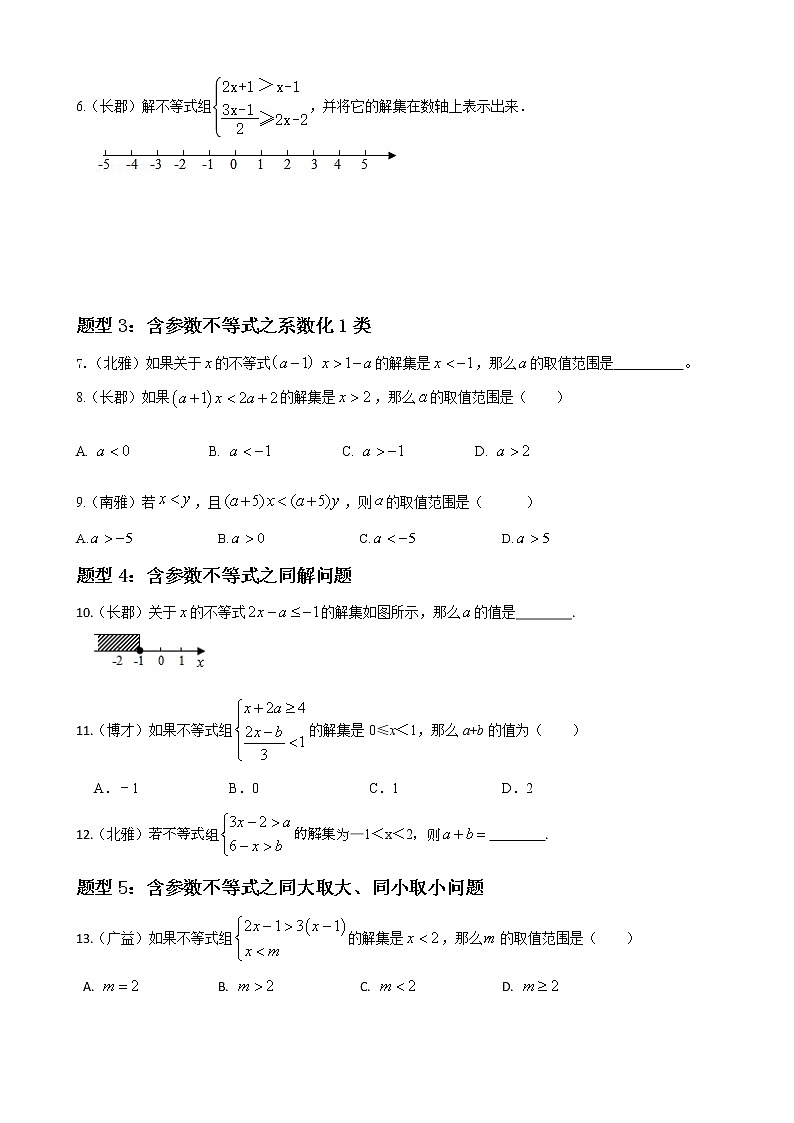 人教版下册七年级数学章节重难点题型高分突破 专题15 一元一次不等式重难点题型分类02