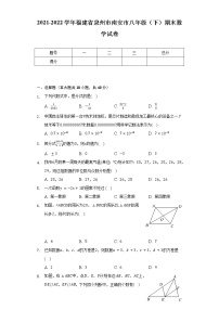 2021-2022学年福建省泉州市南安市八年级（下）期末数学试卷-（含解析）