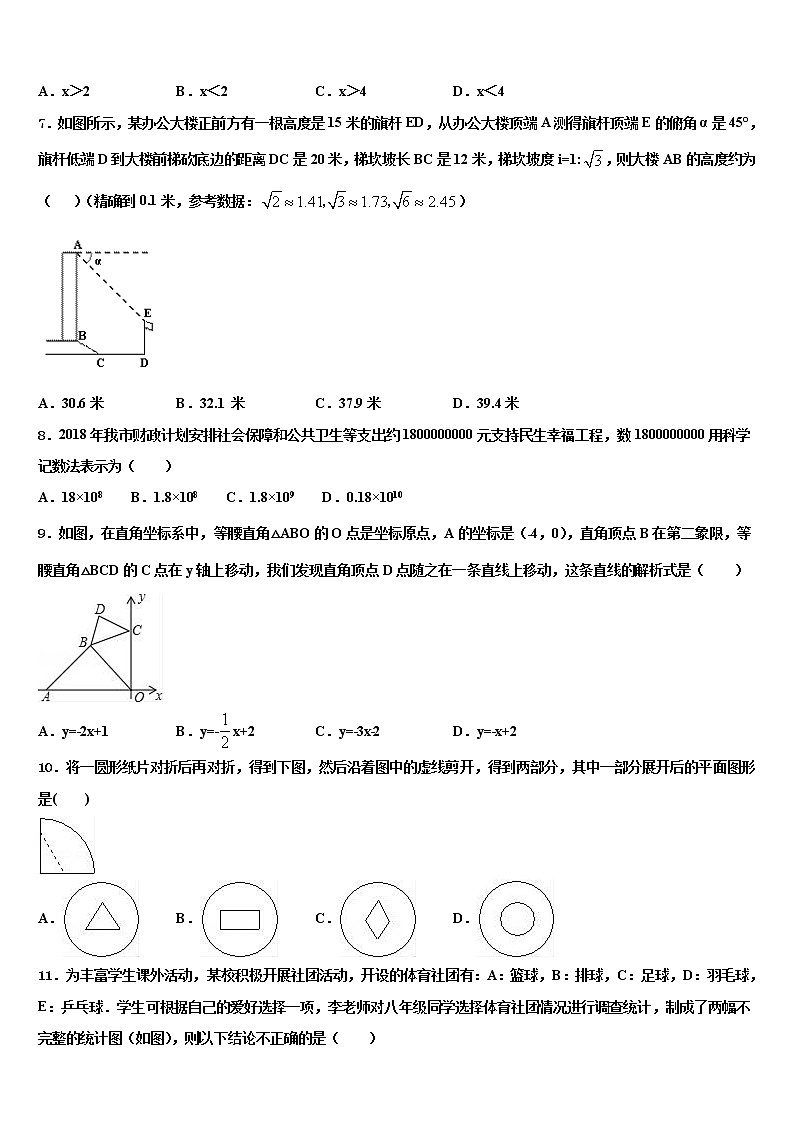 2022年福建省龙岩市第四中学中考数学全真模拟试题含解析第2页