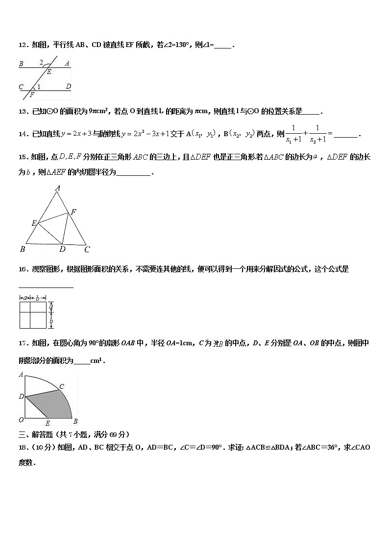 2022年甘肃省酒泉市市级名校中考试题猜想数学试卷含解析03