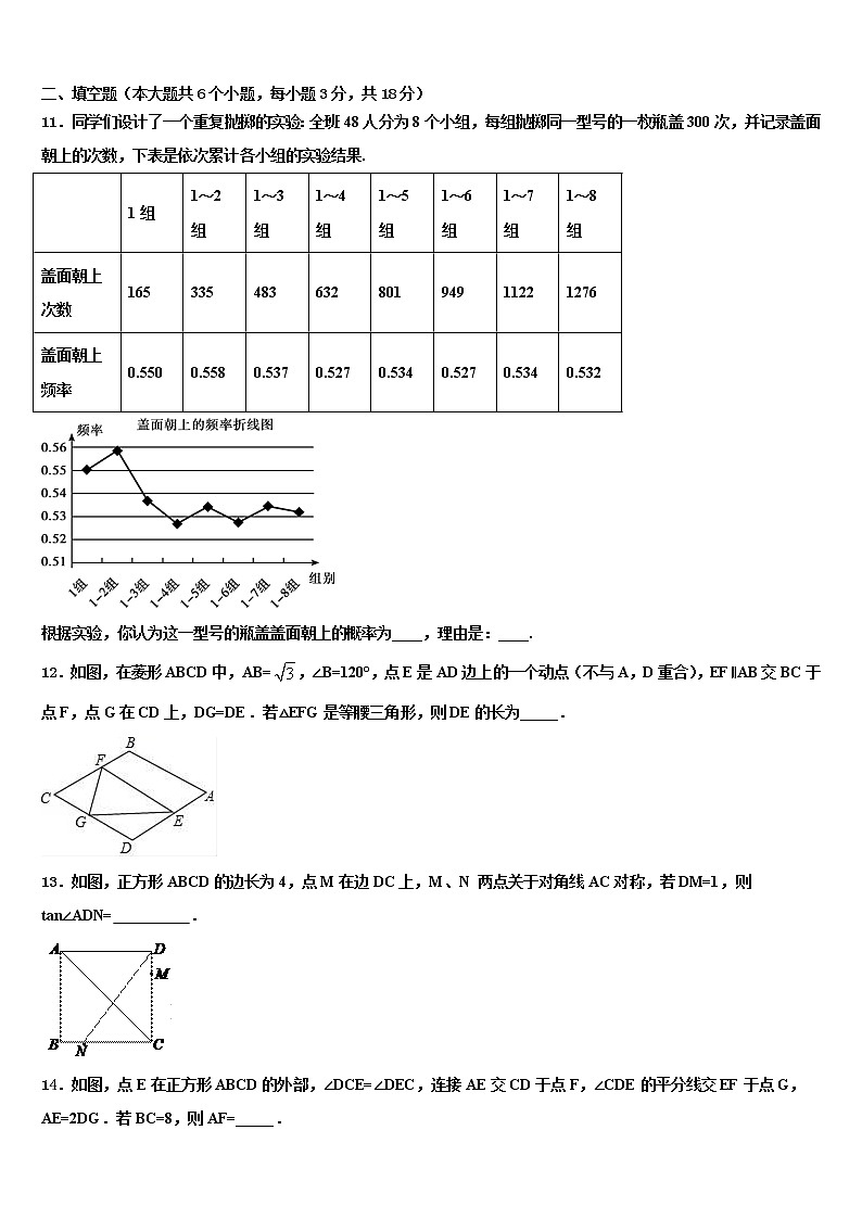2022年甘肃省高台县重点达标名校中考数学模拟预测题含解析03