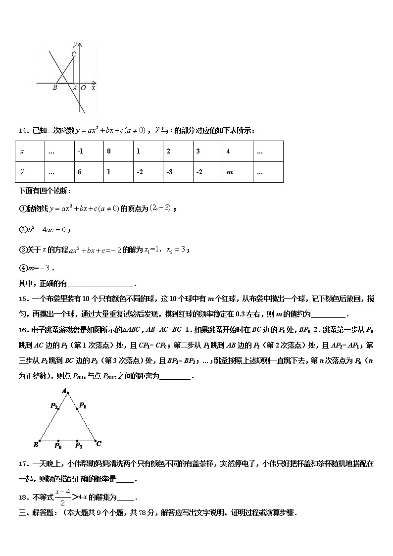 2022年广东省揭阳揭西县联考中考四模数学试题含解析第3页