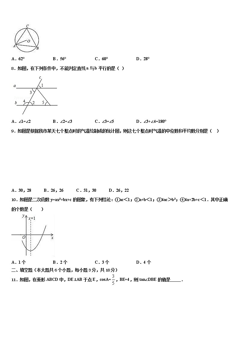 2022年广西钦州市达标名校中考适应性考试数学试题含解析02