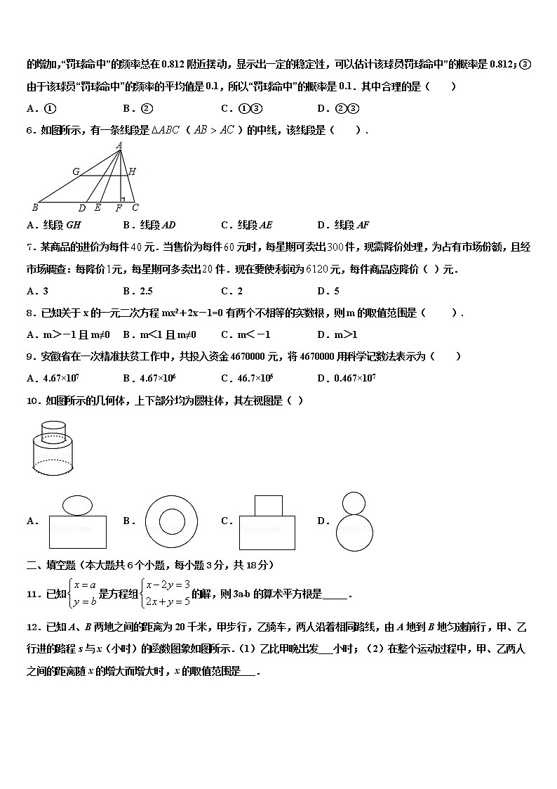 2022年哈尔滨市第六十九中学中考数学模拟预测试卷含解析第2页