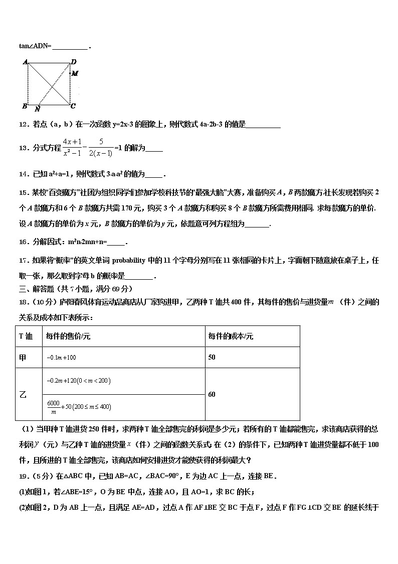 2022年河北省辛集市达标名校中考一模数学试题含解析第3页