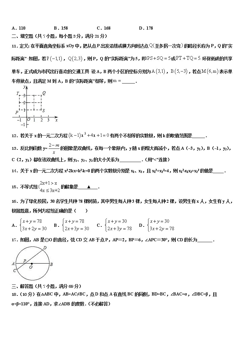 2022年湖南省益阳市中考猜题数学试卷含解析03