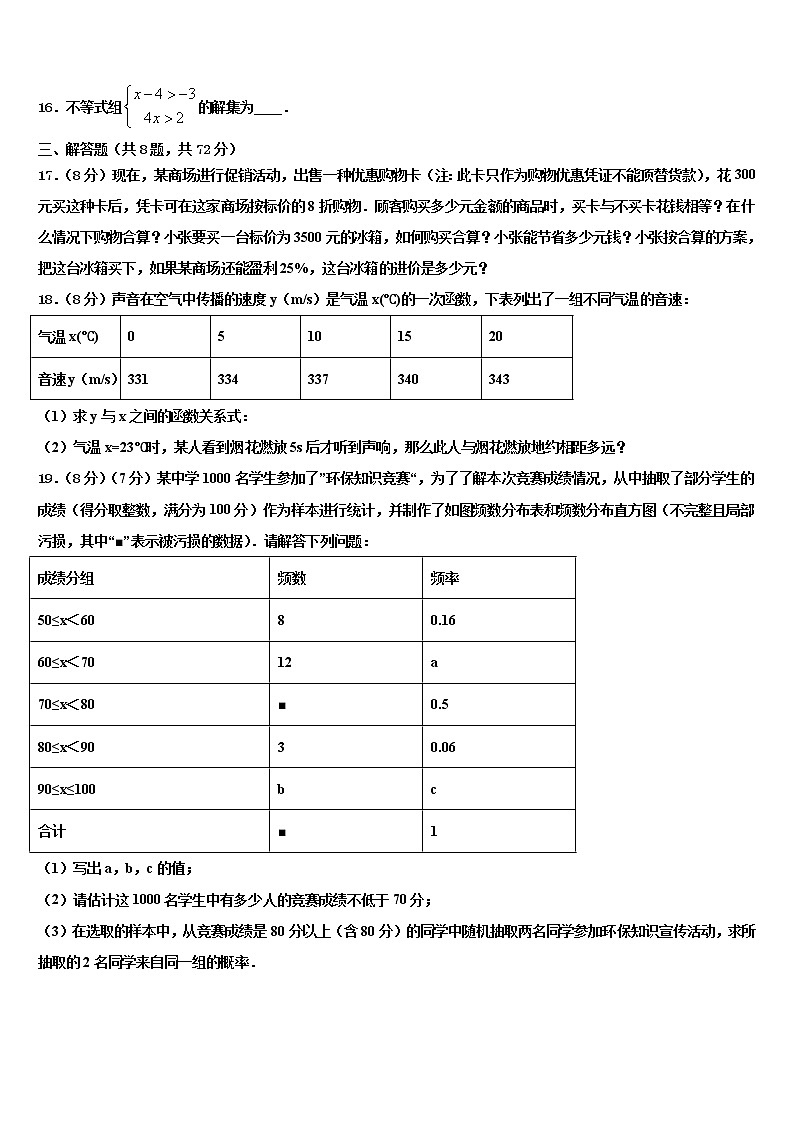 2022年北京七中学中考数学模拟预测题含解析03