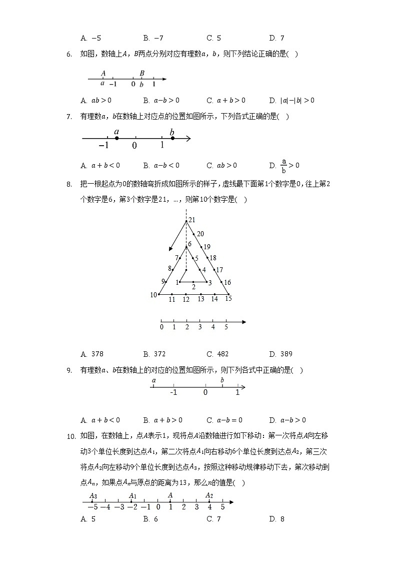 1.2数轴  浙教版初中数学七年级上册同步练习（含答案解析）第2页