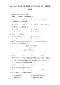 2021-2022学年湖北省武汉市江汉区八年级（下）期末数学试卷（含解析）