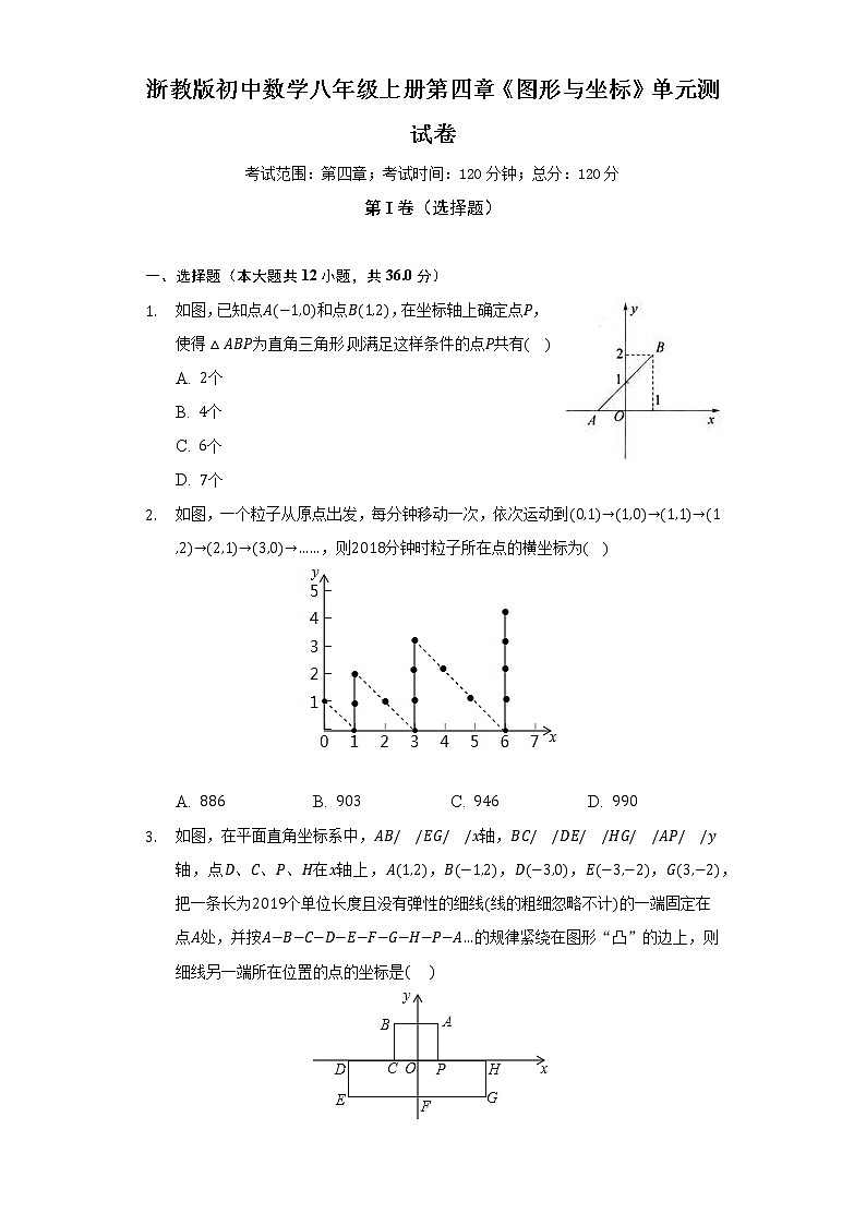 浙教版初中数学八年级上册第四章《图形与坐标》单元测试卷（困难）（含答案解析）第1页
