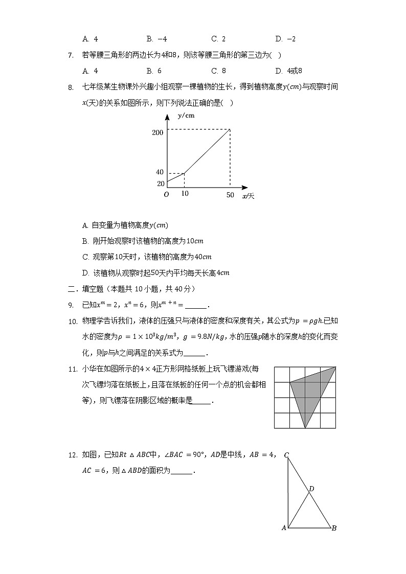 2021-2022学年四川省成都市龙泉驿区七年级（下）期末数学试卷（含解析）第2页