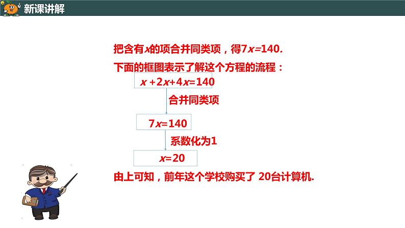 3.2.1 用合并同类项的方法解一元一次方程-2022--2023学年七年级上册数学同步课件(人教版)05