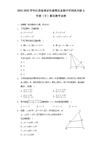 2021-2022学年江苏省南京市建邺区金陵中学河西分校七年级（下）期末数学试卷（含解析）