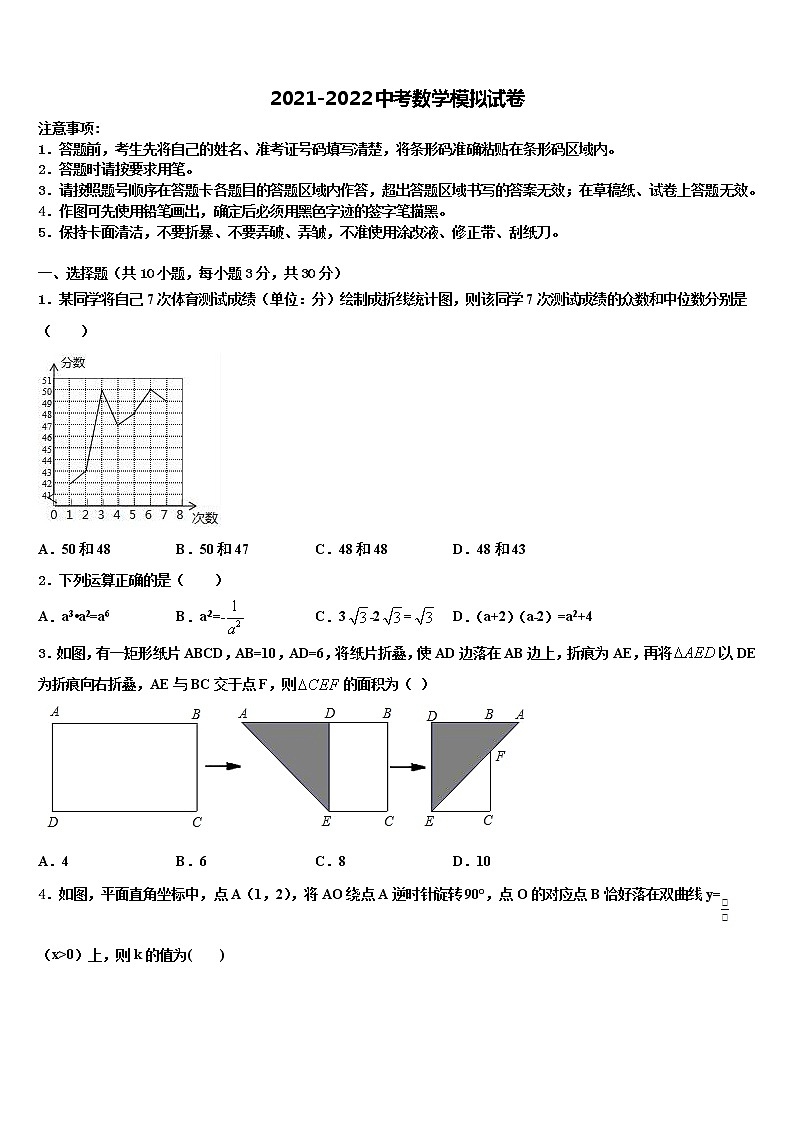 2022年吉林省长春市榆树市中考五模数学试题含解析第1页