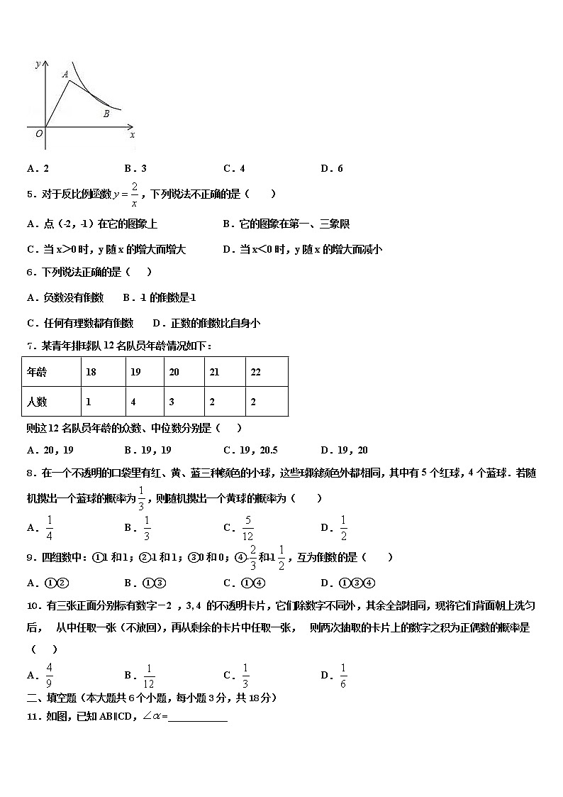 2022年吉林省长春市榆树市中考五模数学试题含解析第2页