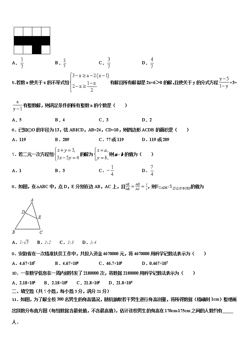 2022年吉林省松原市前郭尔罗斯蒙古族自治县重点达标名校中考适应性考试数学试题含解析02