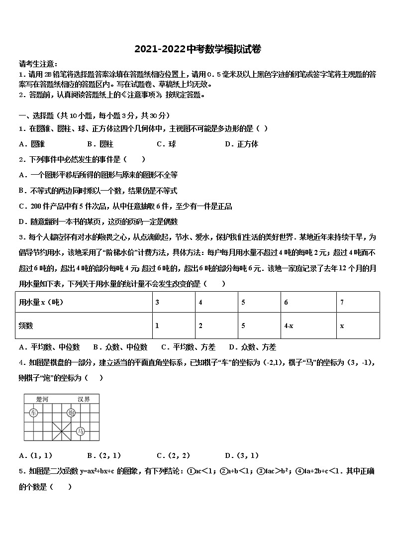 2022年江门市重点中学中考数学押题卷含解析01