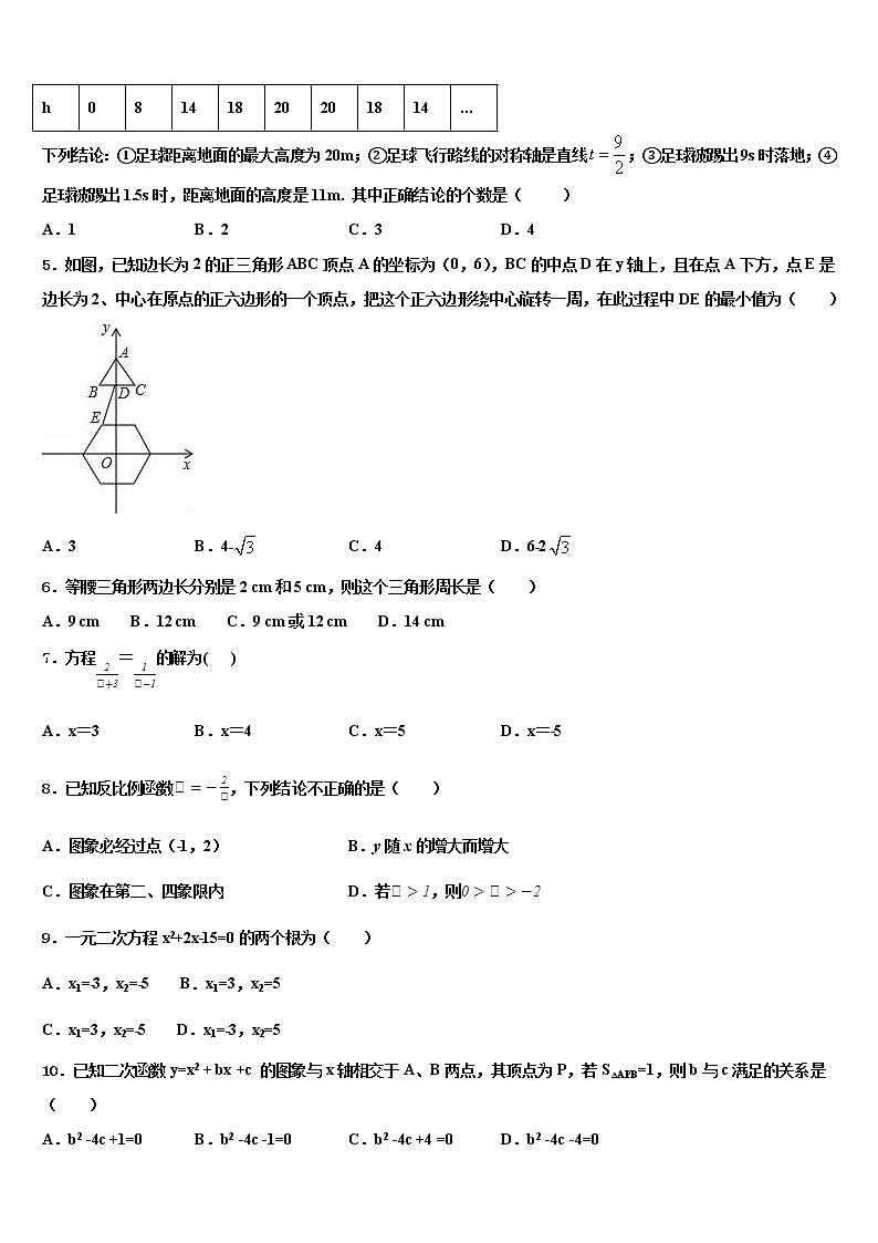 2022年江苏省南京市高淳区市级名校中考四模数学试题含解析第2页