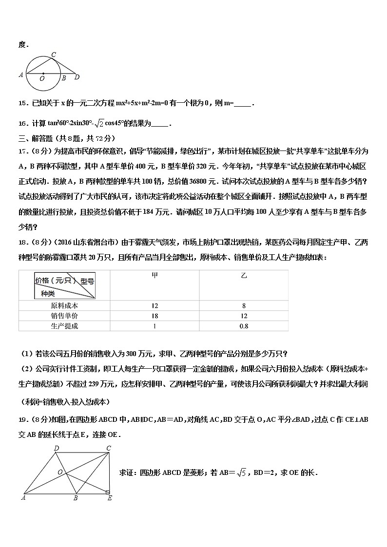 2022年江西省吉安市遂川县市级名校初中数学毕业考试模拟冲刺卷含解析03