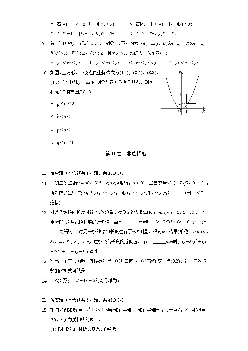 22.1二次函数的图形与性质  人教版初中数学九年级上册同步练习（含答案解析）第3页