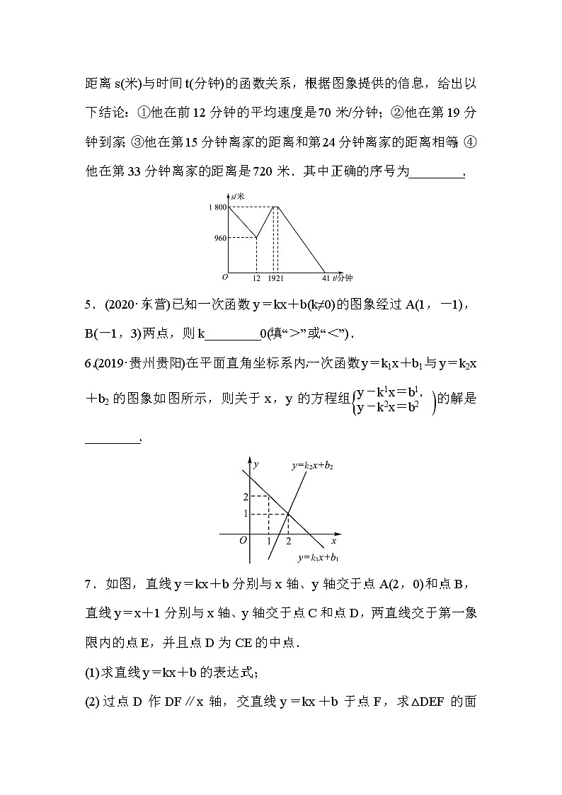 山东省2022年中考数学（五四制）一轮练习：第三章 第2课时 一次函数(含答案)第2页