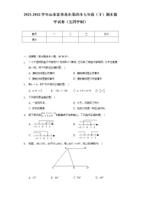 2021-2022学年山东省青岛市莱西市七年级（下）期末数学试卷（五四学制）（Word解析版）