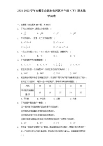 2021-2022学年安徽省合肥市包河区八年级（下）期末数学试卷（Word解析版）