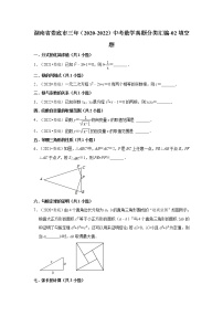 湖南省娄底市三年（2020-2022）中考数学真题分类汇编-02填空题