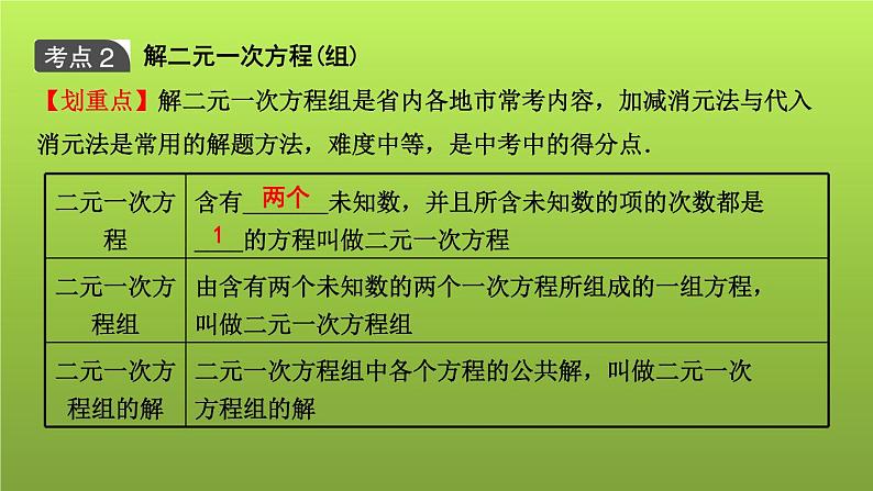 山东省2022年中考数学（五四制）一轮课件：第二章 第1课时 一次方程(组)及其应用第6页