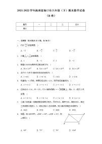 2021-2022学年海南省海口市八年级（下）期末数学试卷（B卷）（Word解析版）