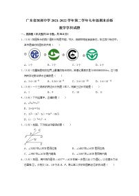 广东省深圳中学2021-2022学年七年级下学期期末考试数学试题(word版含答案)