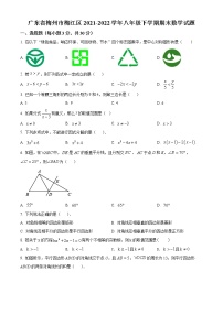 广东省梅州市梅江区2021-2022学年八年级下学期期末数学试题(word版含答案)