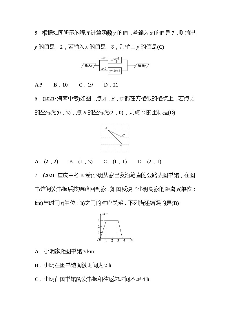 2022年广西桂林中考数学复习训练：第9讲 函数初步(含答案)第2页