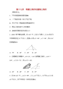 2022年广西桂林中考数学复习训练：第17讲 等腰三角形和直角三角形(含答案)