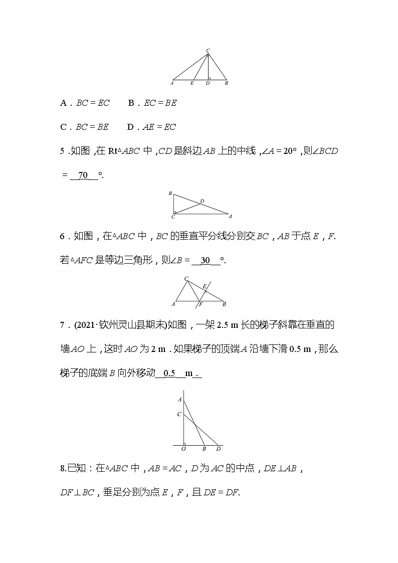 2022年广西桂林中考数学复习训练：第17讲 等腰三角形和直角三角形(含答案)第2页