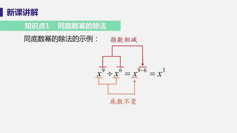 1.3 整数指数幂 课时1  同底数幂的除法 课件-2022-2023学年湘教版八年级数学上册第6页