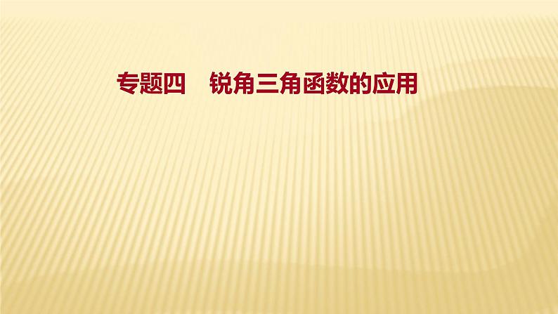 2022年广西桂林中考数学复习课件：专题4 锐角三角函数的应用01